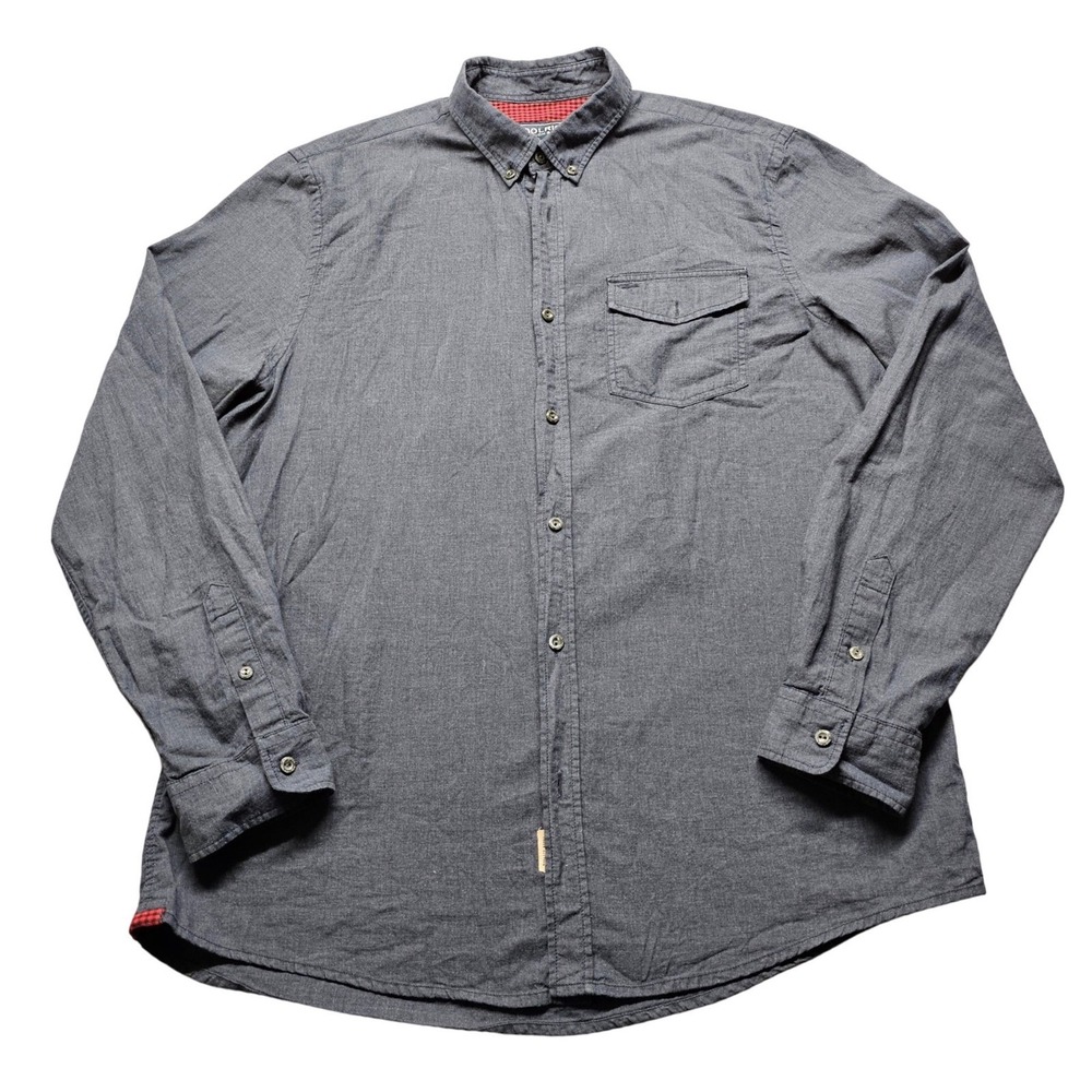 Woolrich John Rich & Bros Mens Gray Cotton Button Down Shirt Size US-L Gorpcore